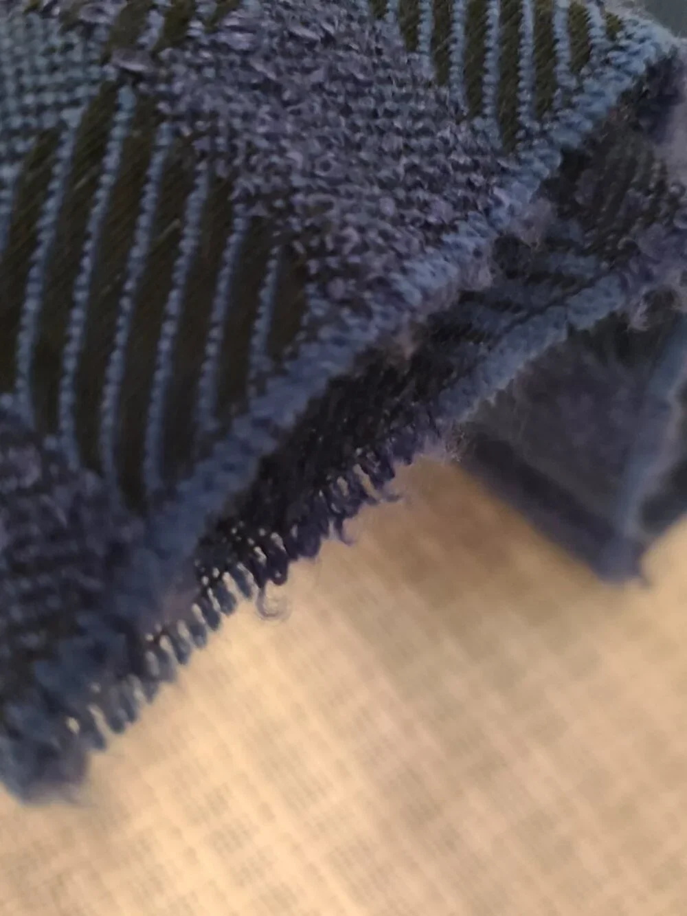 Vtg Dior Acrylic Blue Checkered Scarf Multitextured Italy